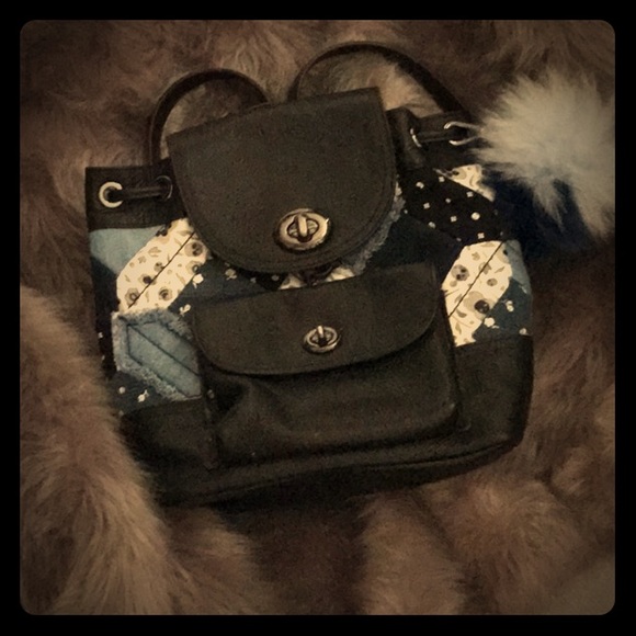 Coach Handbags - Small Coach backpack with denim patchwork